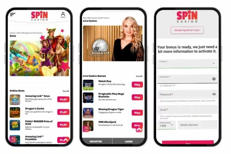 Spin Casino App Screenshot